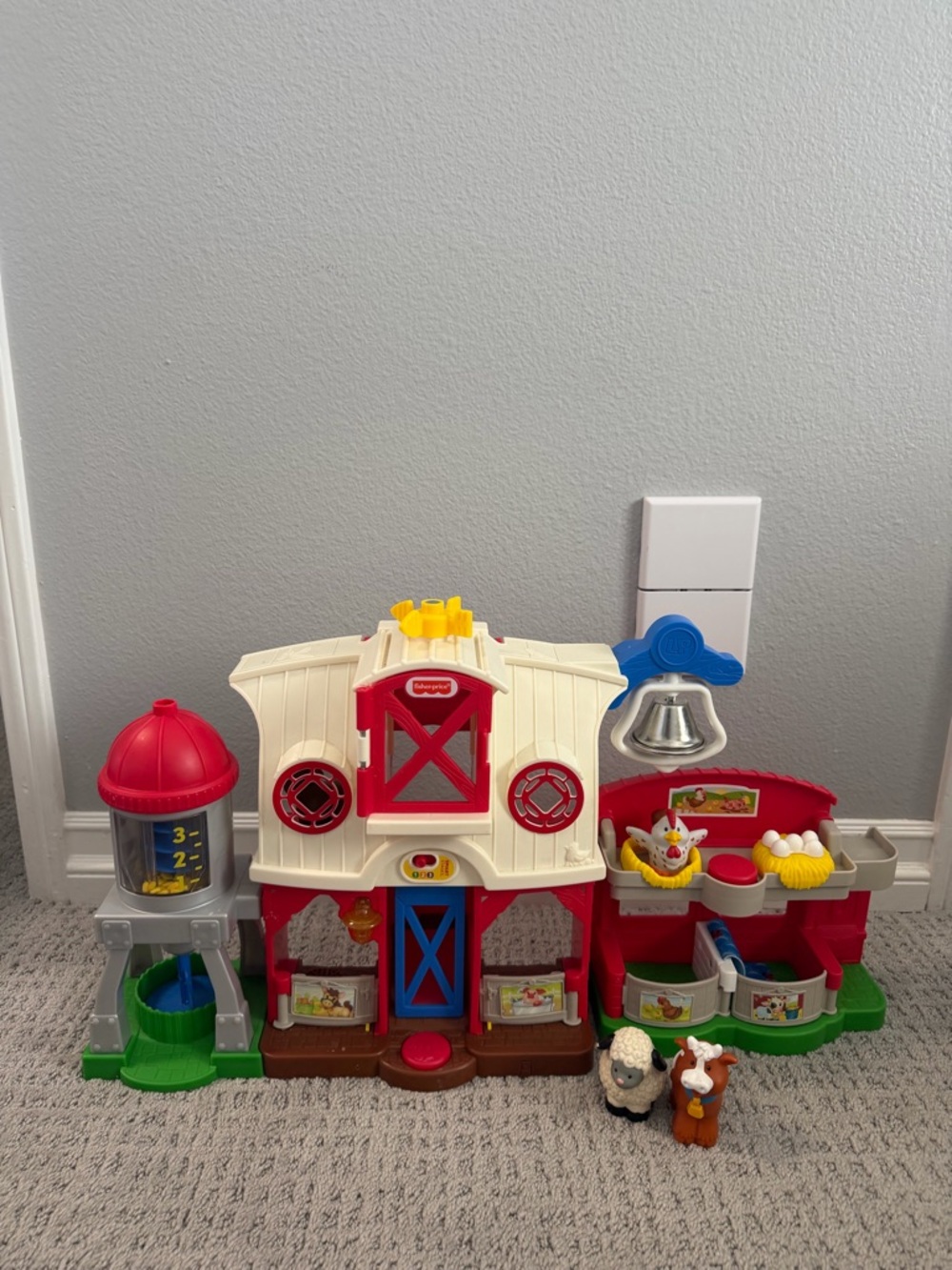Fisher-Price Red, White & Blue Barn Playset with Farm Animals